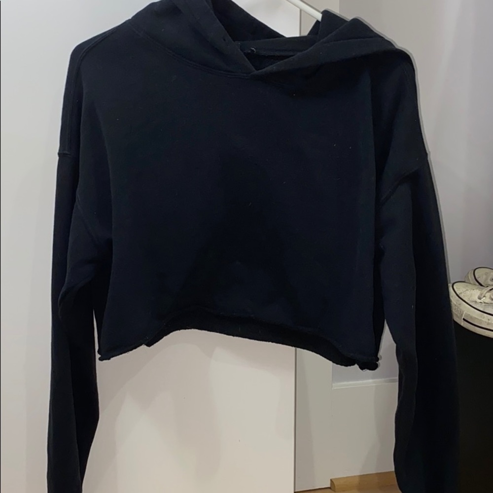 Urban outfitters cropped black hoodie